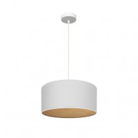 Distribuidor - Lâmpadas Diversas | Colgantes Moderno | COLGANTE TANIA 1XE27 BLANCO/BLANCO-MADERA CLARA REGX40X40 CM Ref: 188394001